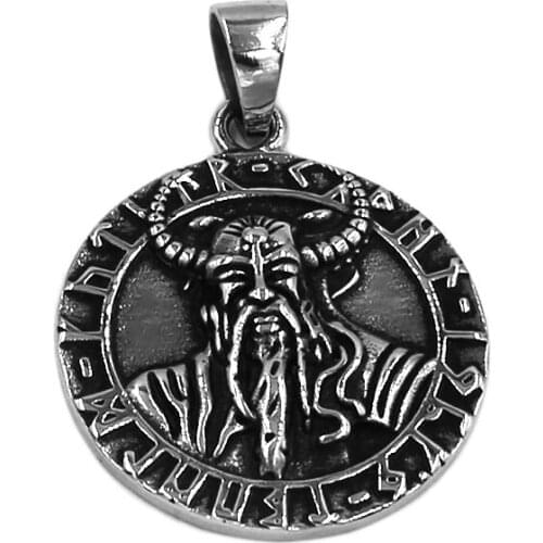 Norse Viking Odin Pendant Stainless Steel Jewelry Norse Myth Father Of Thor Biker Mens Pendant Wholesale 490B