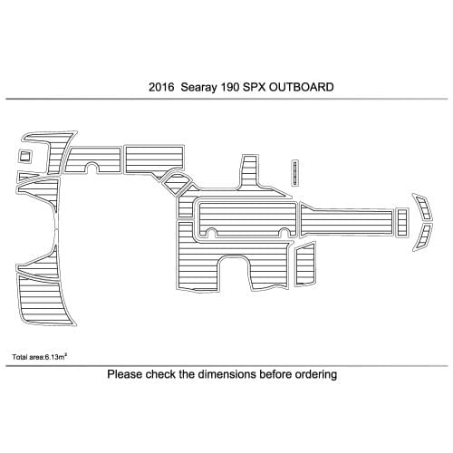 2016 Searay 190 SPX OUTBOARD Cockpit swimming platform Pads 1/4" 6mm EVA Teak Faux teak
