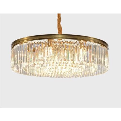 Gold Retro Black American Crystal Pendant Light Luxury For Dining Room Restaurant Bedroom Study Room Living Room LED E14 bulbs