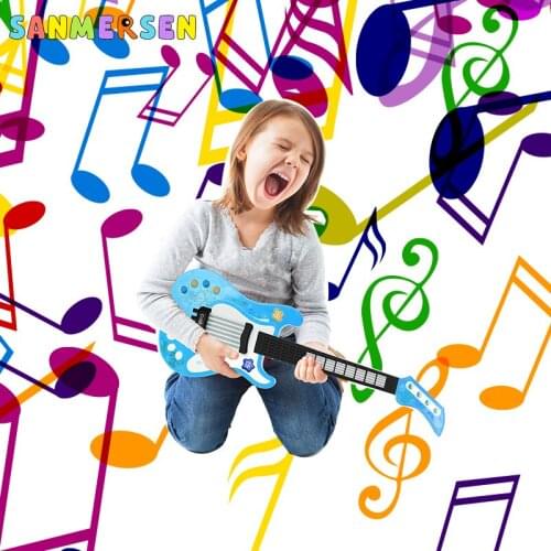 Pop Guitar Simulation Toy Ukulele Children Baby Educational Wisdom Toys Kids Musical Instrument Toys Christmas Birthday Gifts