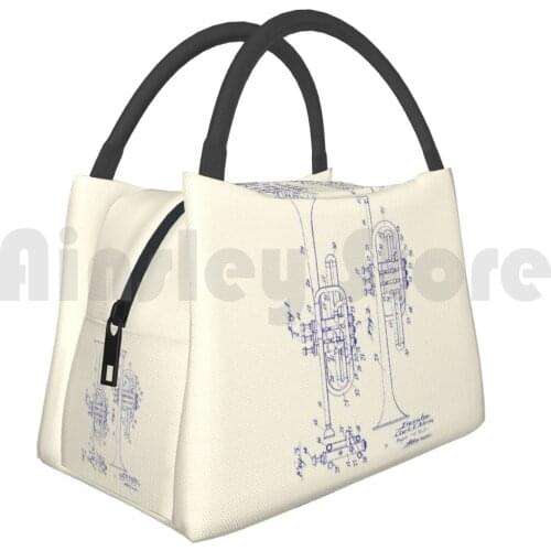 Portable Insulation Bag Trumpet Trumpet Patent Drawing Trumpet Trumpeter Musician Orchestra Jazz Brass Band