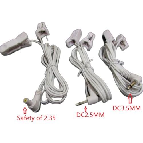DHL Freeshipping 200pcs/lot DC2.5MM Ear clip electrode wire/cable connecting wire for digital therapy machine ,tens massager