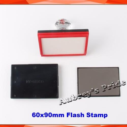 Rectangle 60x90mm Stamp Shell Holder +4mm Rubber Pad+ Sponge Mat Photosensitive Portrait Flash Selfinking Stamping Making Seal