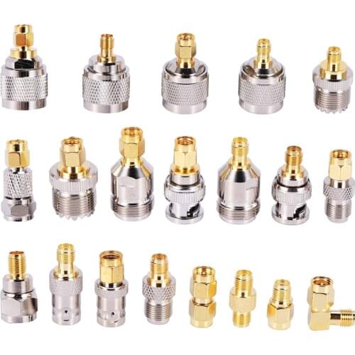 SMA to SMA BNC N F UHF Type Connectors Kits RF Adapter 20 Type,SMA Female to F Male,SMA Female to F Female