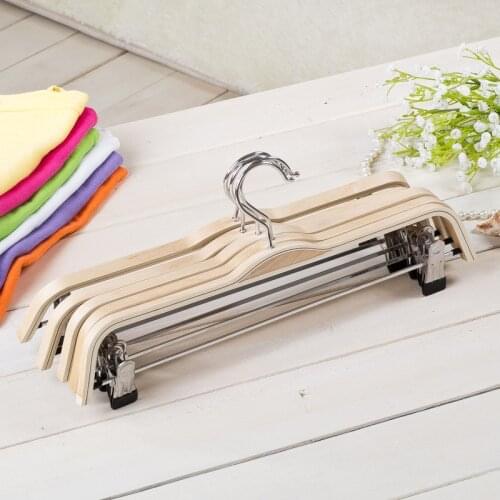 38 cm Wooden Trousers Hanger For Adults Pants Skirt Bottom Underware Display Wood Hanger With Metal Pegs Adjustable Sizes Hanger