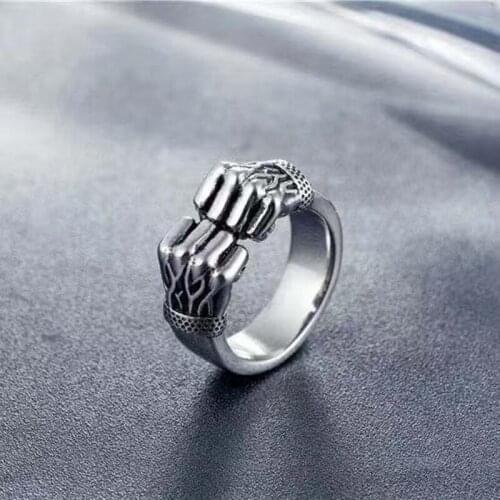 Domineering Mens Power Fist Ring Boxer Rock Hip-hop Mens Ring Fashion Jewelry Trend Women Ring Gift