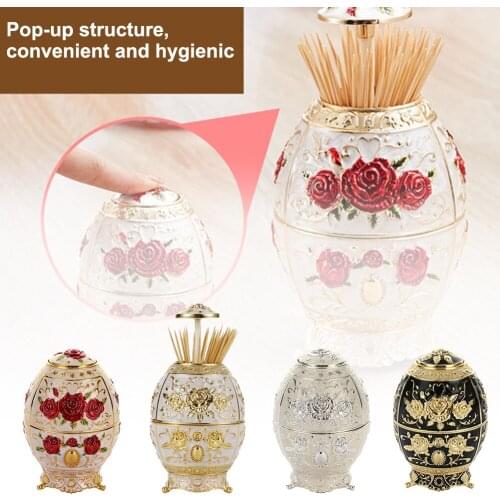 Pop-up Toothpick Container Automatic Container for Toothpick Vintage Floral Patterns