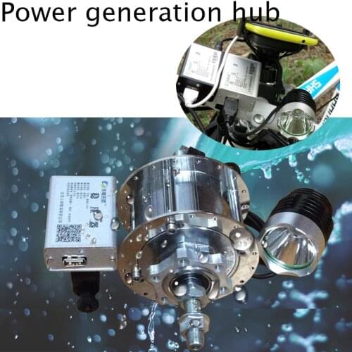 Bicycle Power Generation Hup 6V 3W 32 36 Holes Front Bearing Bike Hub with Led Head Lamp Alloy lighting mobile phone charging