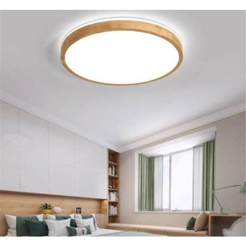 Japanese style ultra thin led ceiling lights solid wood bedroom lamp modern minimalist surface mounted ceiling lamp