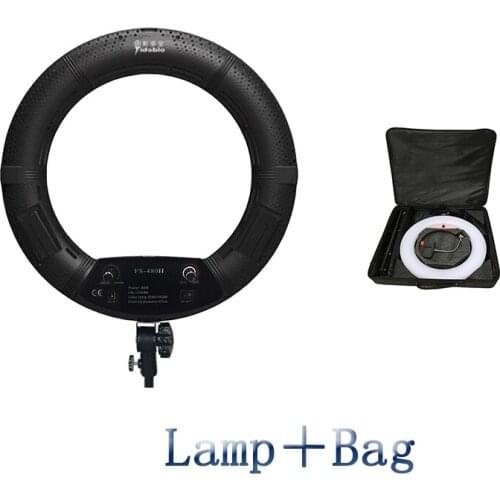 Yidoblo Black FS-480II Photography/Photo/Studio 18" 480 LED Ring Light 5600K Dimmable Camera Ring Video Light Lamp + bag