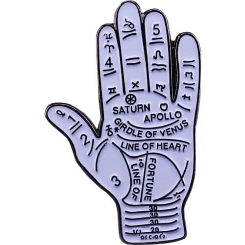 Palm reader pin Fortune teller hand occult witch fun esoteric accessory