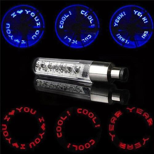 1pc Bike Spoke Light Tyre Valve Caps Wheel Spokes Led Light Lamp Double-sensing -MTB Bike Nozzle Lamp Bicycle Bike Light Riding