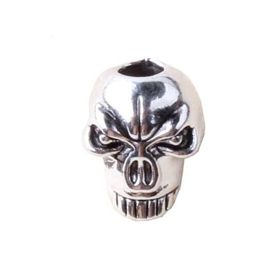 10pc/lot Keychain Ring Buckle DIY String outdoor paracord accessories Pendant Metal Skull beads Pirate Camping