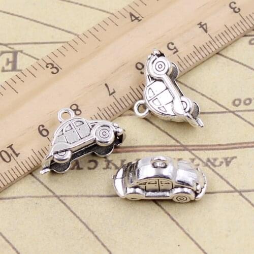 10pcs Charms 3D Car 23x15mm Tibetan Bronze Silver Color Pendants Antique Jewelry Making DIY Handmade Craft