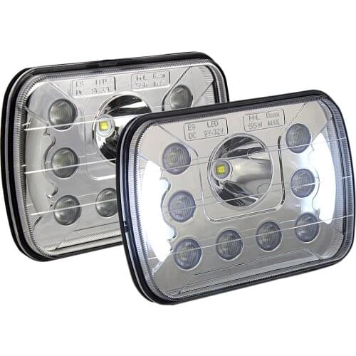 2 Pcs Super Bright 5x7 7x6 Hi/Low Sealed Beam Rectangular 55W Car Led Headlights for Truck Best H4651 H6054 Offroad Headlights