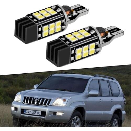 2x W16W T15 LED Bulbs 24SMD Canbus Backup Reserve Light 921 912 Bulb for Toyota Land Cruiser Prado J100 J120 J150 1997~2020