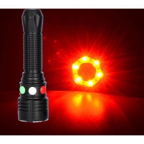 3-in-1 Color Light Railway Signal Flashlight Rechargeable High Quality Torch Portable Lantern For Camping