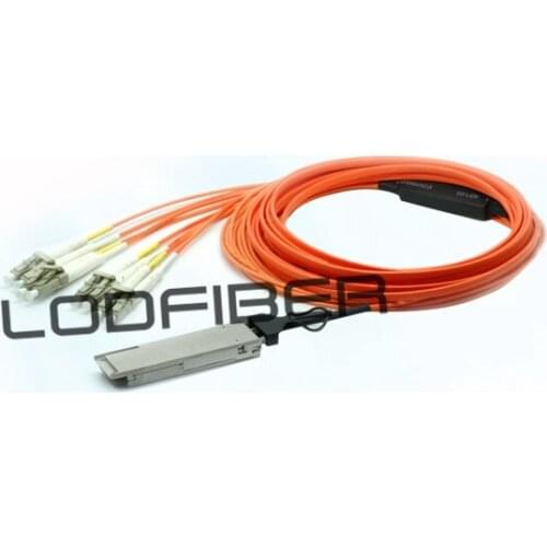 5m (16ft) QSFP-8LC-D-AOC-5M Compatible 40G QSFP+ to 4 Duplex LC Breakout Active Optical Cable