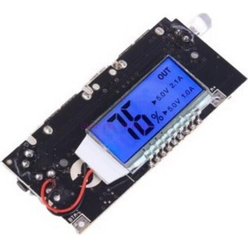 500pcs New Digital Display Dual USB 5V 1A 2.1A Mobile Power Bank 18650 Battery Charger PCBA Motherboard LCD Charging Module