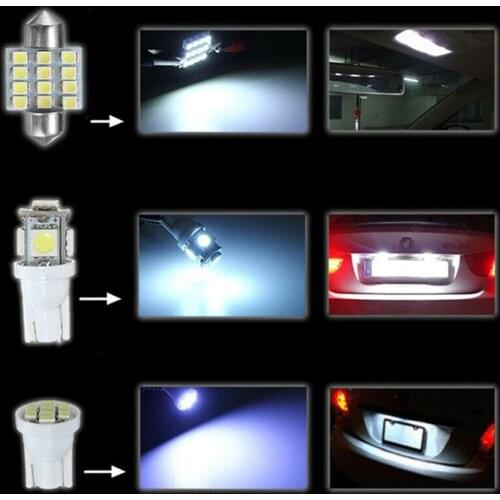 White LED Lights 12SMD LED 5-T10 5SMD LED Bulb Ceiling Domes License Plate Parts