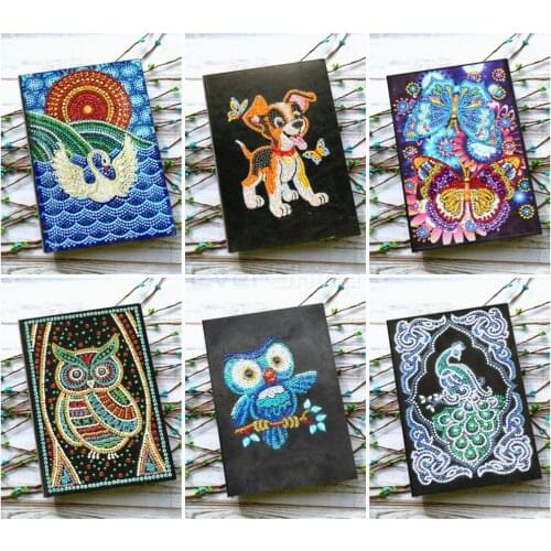 EverShine Diamond Painting Notebook Special Shaped Animals Rhinestones Pictures Full Display Diary Book 60 Pages A5 Notebook