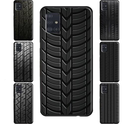 Black Tyre Tread Texture Case For Samsung Galaxy S10 S8 S9 Plus S20 FE S21 Ultra S10e Note 20 Ultra Note 9 10 Plus