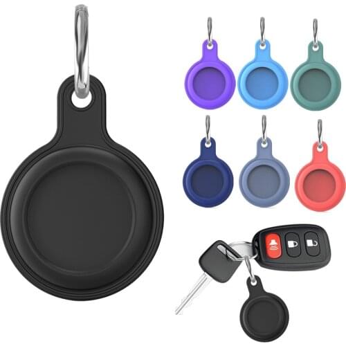 Lovebay Case For Apple Airtags Liquid Silicone Protective Sleeve For Apple Locator Tracker Anti-lost Device Keychain With Hook