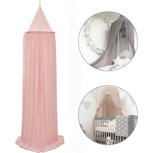 Kids Round Princess Portable Bed Curtain Cotton Hanging Tent Toy Dome Baby Play House Tents Teepee Childrens Room Decoration