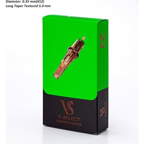 EZ V System Tattoo Needle Cartridge #12(0.35 mm) Magnum Long Taper Textured for Cartridge Systenm Tattoo Machines 20 pcs/Box