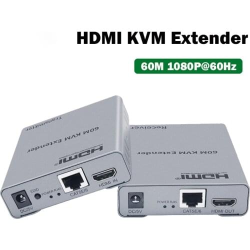 HDMI KVM extender over cat5/6 ethernet cable HDMI KVM switch HDMI USB HDMI extender KVM with mouse&keyboard port up to 60m