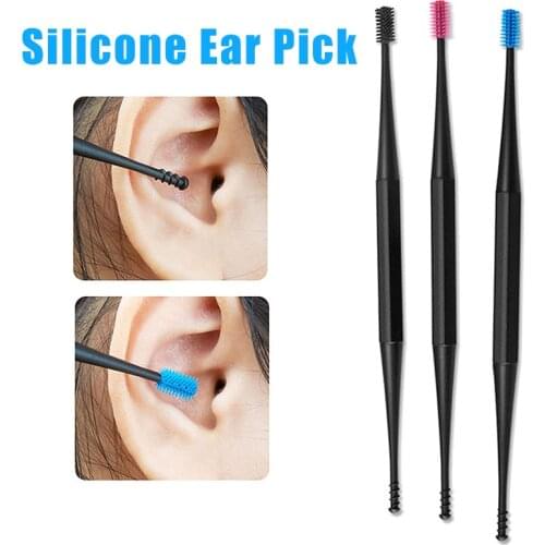 Ear Cleaning Tool 3 Pcs Micro-Bristle Reusable Ear Wax Removal Tool Ear Pick Removal Ear Cleansing Tool SSwell