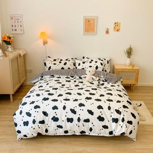 Cartoon Bear Footprints Pattern Bedding Set, Duvet Cover Pillowcase 3pcs 140x200,210x210 Quilt Cover, Double Queen King Size Bed