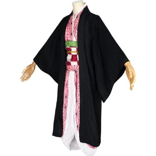 Anime Demon Slayer Kamado Nezuko Cosplay Costume Adult Kimono Outfits Halloween Carnival Suit