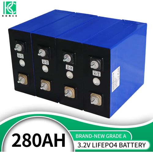 NEW 4pcs 3.2v 280ah Lifepo4 Rechargeable Battery Lithium Iron Phosphate Solar Cell 12v 24v 8-48pcs Grade A Lifepo4 Cell Tax Free