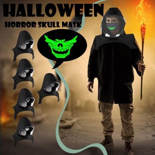 Halloween Cosplay Mascara Hooded Removable Protective Mask Face Mask Horror Mask 2021 Creative Unisex Adults маска анонимуса