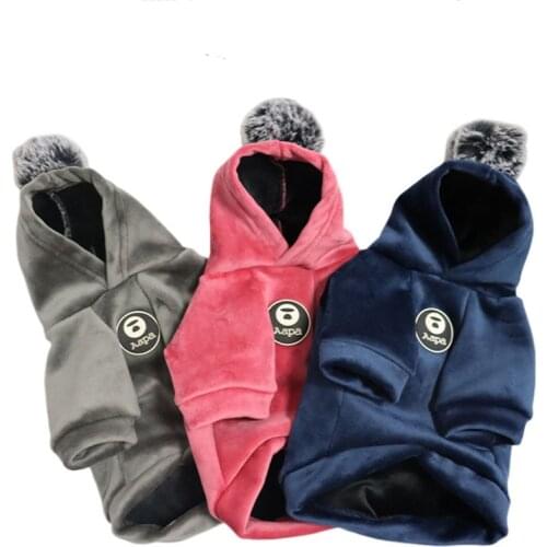 Fashion Winter Dog Coat Soft Velvet Fabric Pet Hoodie Jacket For Small Dogs Warm Pet Hoodie for Yorkies Chihuahua Puppy Clothing