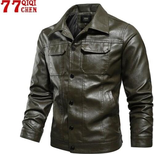 Mens Leather Jacket Motorcycle PU Bomber Jacket Male Fashion Casual Slim Turndown Coat Male Plus Size M-4XL Jaqueta Masculina