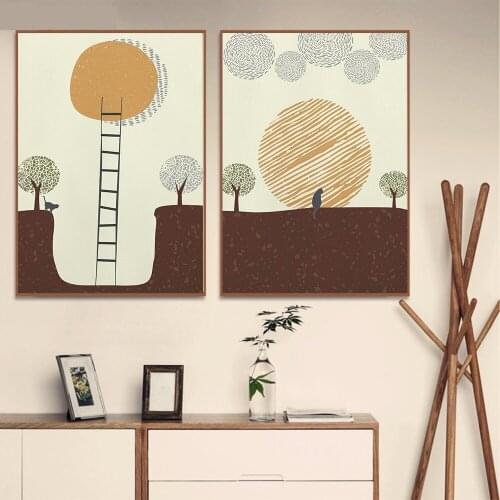 Forever Chasing The Sun Quote Canvas Painting Poster Abstract Tree Wall Art Print Poster Modern Wall Pictures Bedroom Home Decor