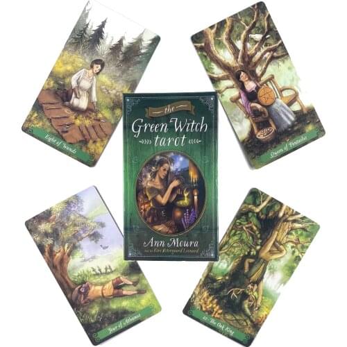 The Green Witch Tarot Deck Leisure Party Table Game High Quality Fortune-telling Prophecy Oracle Cards With Guide Book