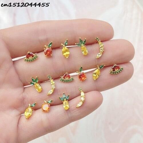 2021 New Enamel Cherry Charm Fruit Jewelry Earrings Pendant Bracelets And Necklaces Charm Girl Temperament Earrings