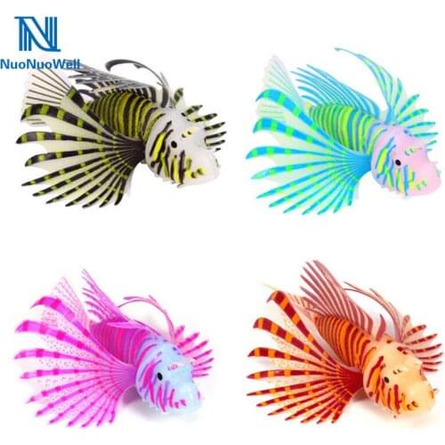 NuoNuoWell 1x Silicone Luminous Snailfish Decoration Lionfish Glowing Artificial Aquarium Underwater Tropical Fish Decoration
