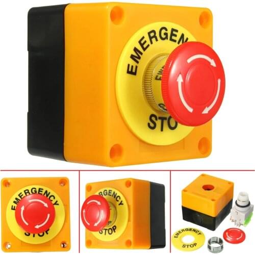 Switch 1 NO 1 NC 10A 660V Emergency Stop Push Button Switch Waterproof Self Locking Explosion-proof anti-corrosion waterproof