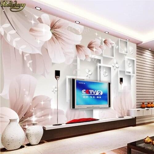 Beibehang Custom Photo Wallpaper 3D Large Wallpaper Wall Stickers Dream Flowers Frame TV Background Walls papel de parede