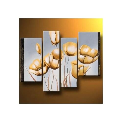 Hand Painting Oil Painting Subtle Bright Poppies-Modern Oil Painting On Canvas Art Wall Decor-Floral Oil Painting Wall Art