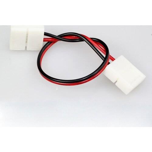 [Seven Neon]free shipping quick Connector cable for 2pin 10mm single light 5630 3014 5050 LED SMD Strip with two ends clips
