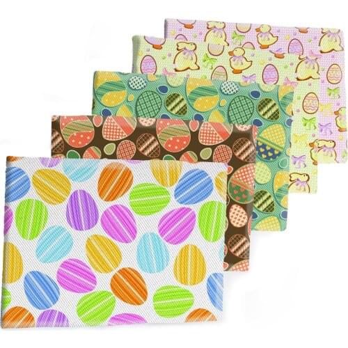 Fabric Easter Day Egg Rabbit Printed Polyester Cotton Twill Fabric Patchwor Printed 50*145CM