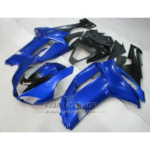 Top!! zx6r 2008 08-07 2007 Fairing kit For Kawasaki ninja ( Blue black ) Injection molded Fairings g07