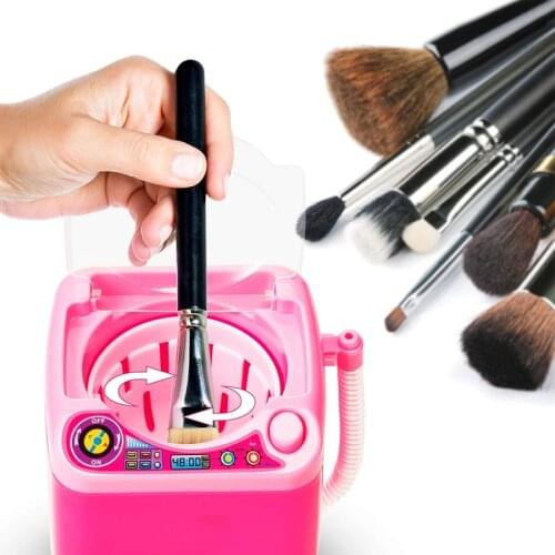 Mini Makeup Brush Cleaner Device Plastic Electric Automatic Eyelash Washing Machine Sponge Powder Puff Cleaning Tool
