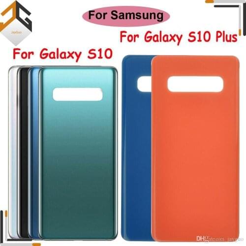 For SAMSUNG Galaxy S10 G973 S10 plus G975 Back Battery Cover Door Rear Glass Housing Case Replace Battery Cover