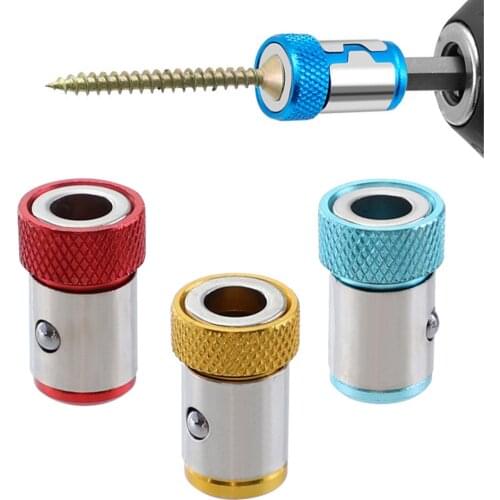 1pc Universal 1/4” Metal Screwdriver Bit Magnetic Ring For 6.35mm Shank Anti-Corrosion Drill Bit Magnet Powerful Ring